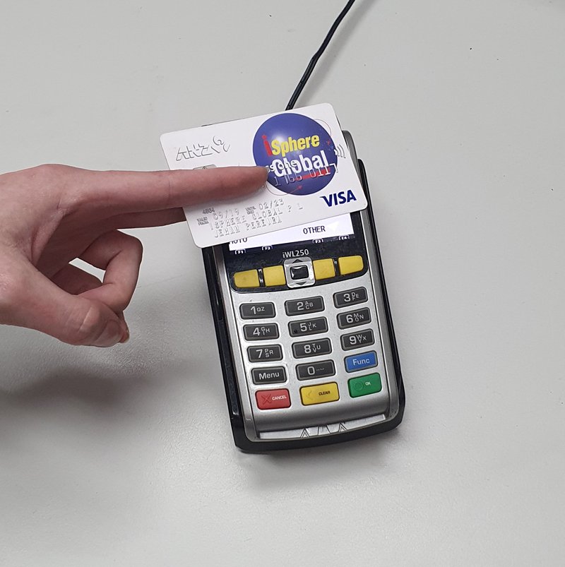 Payment card tap on a terminal